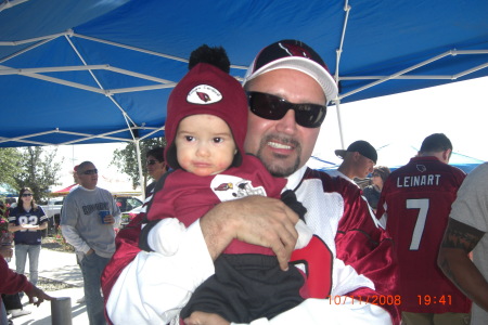 Mikey & Daddy at his 1st Cardinal tailgate