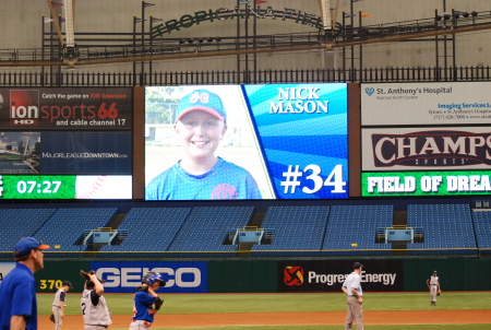 NICK GETS ANNOUNCED ON JUMBO-TRON..