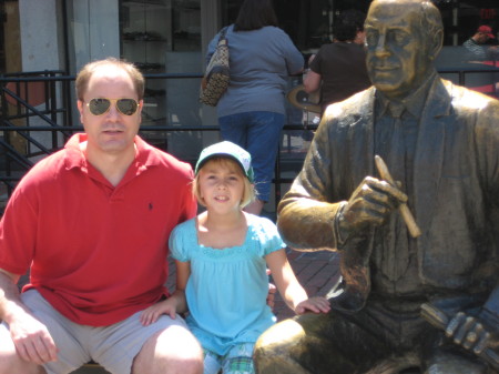 With Red Auerbach statue in Boston