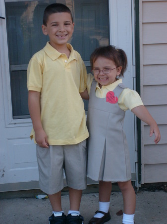 Kevin and Emily first day of school