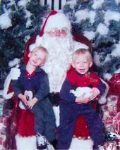 Xmas 2000. Boys (age 3) w/ Santa
