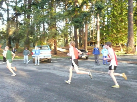 James on the right -cross country runner.
