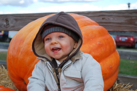 Jake in pumpkin patch Oct. 2010
