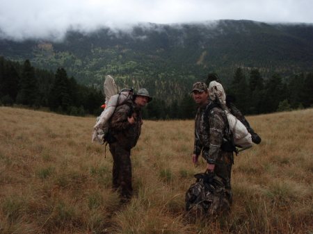 my bros helping pack elk 2008