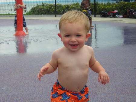 Jarrett at the spray park in August 2008