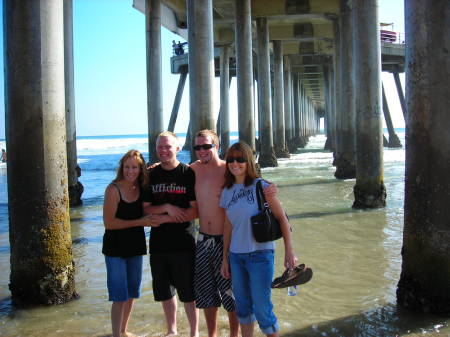 My friend Stacy, her two boys and I in HB