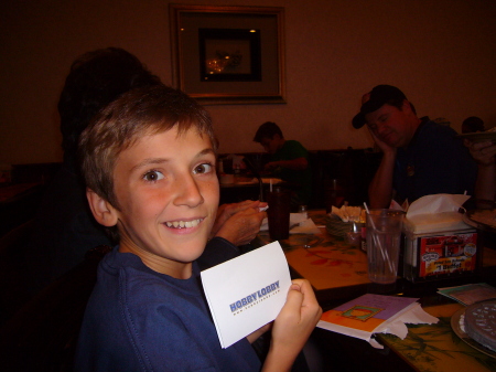 Cam and one of his presents.