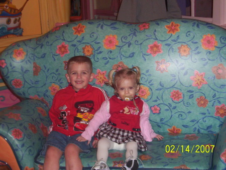 Nathaniel & Natalie at Minnie Mouse's House