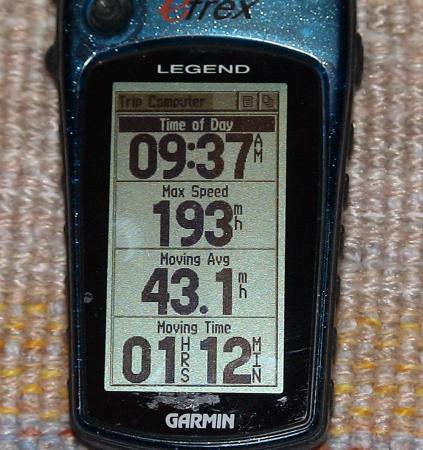 GPS Speed 193 MPH !   Oh my !