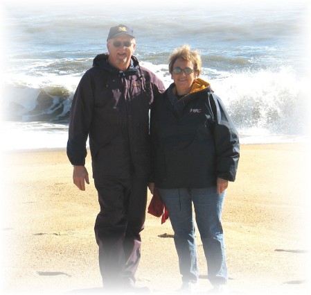 Dean & Becky at "our spot", Cape Hatteras, NC