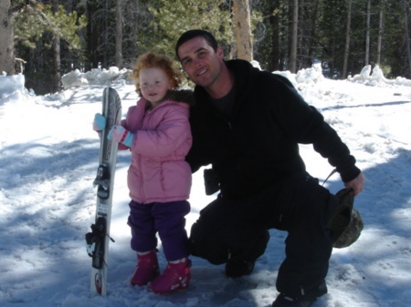 Uncle Steve and Emma's first ski trip, 2007