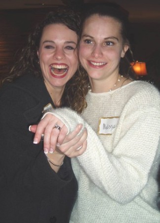 My best friend Meredith and I excite to show of my ring