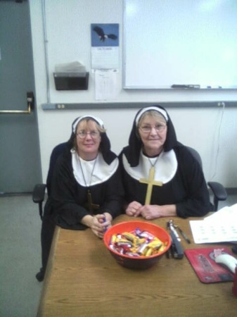 I'm on the left holloweeen 2005 at work me a nun? no way