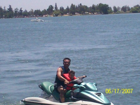 Zach's first time on the Sea doo.