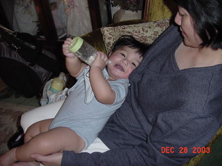 Flor holding baby Allan