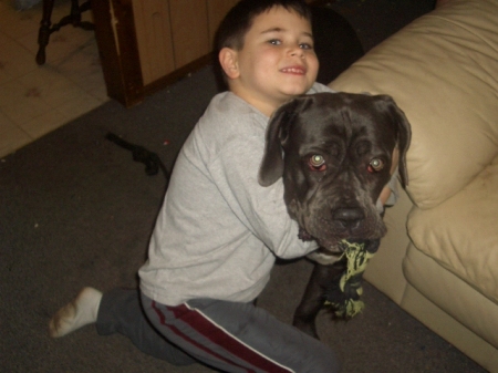 my boy Justin & his dog Princess Daphne