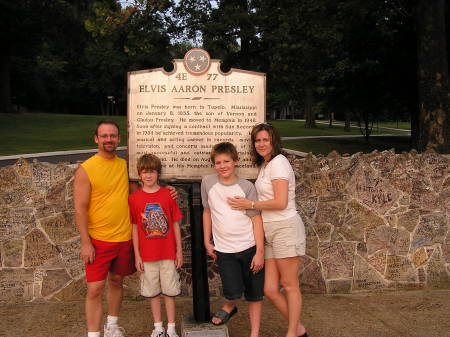 The family at Graceland in 2005