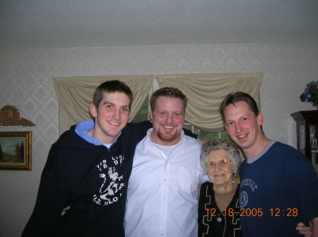 Michael, John and Brian with my mom