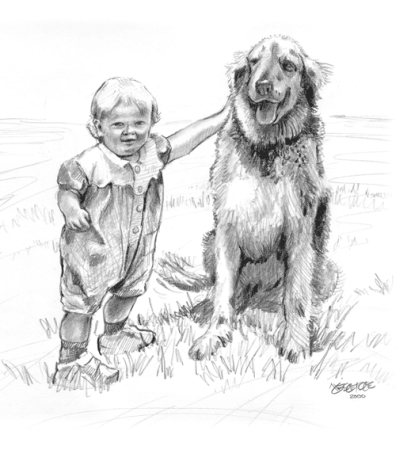 Some child with a Dog