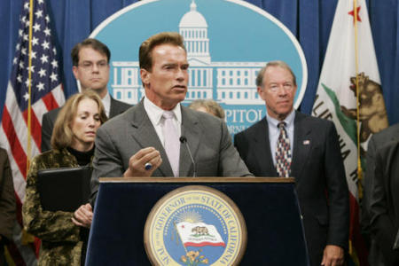 Me with Gov. Schwarzenegger at press conference