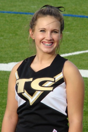 Morgan as a JV cheerleader
