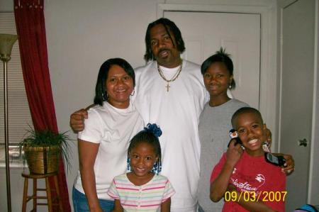 My cousin Dre, me & 3 of my kids