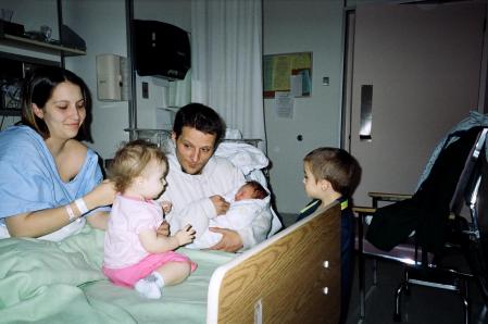 My family visiting me in the hospital