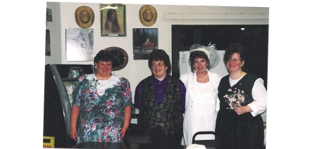 my sister rhonda, me then my sister Pam and Amy