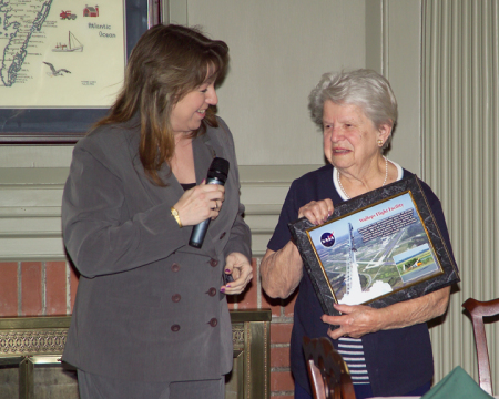 Presenting Mary Pratt with the NASA Appreciation Award