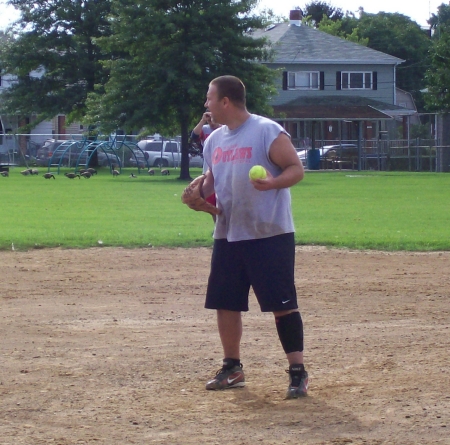 Me Pitching for my softball team