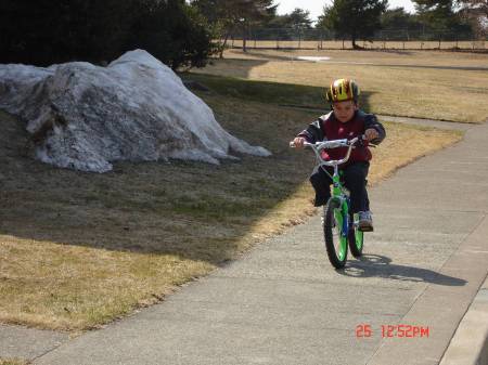 My first born Chirstian with his bike