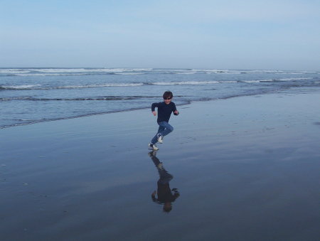 Wave running on the Oregon coast