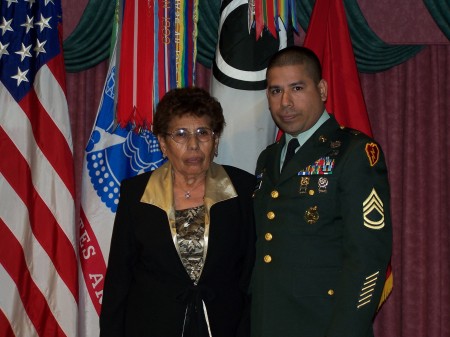 mom and me at my retirement ceremony