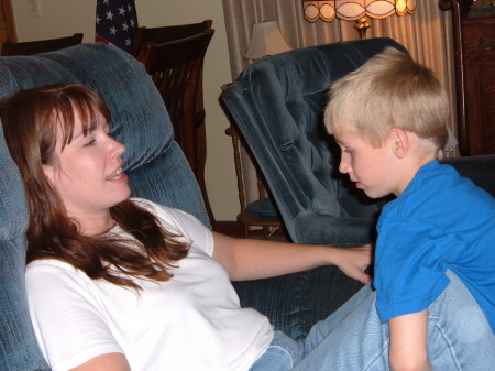 My stepdaughter Amy playing with her Son