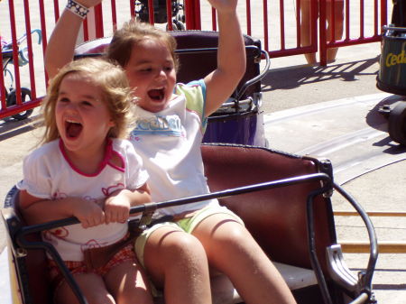 My girls having fun at Cedar Point