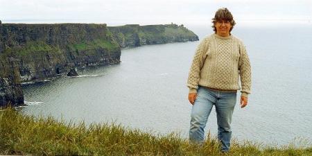 Michael atop the 700' tall cliffs of Moher in Ireland