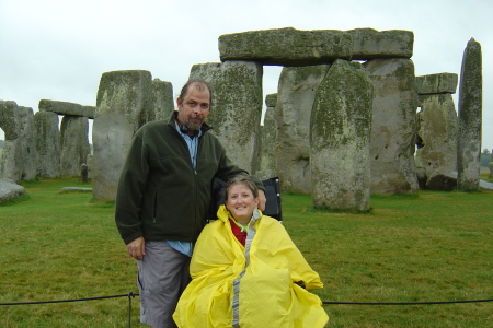 Hal and Merry on vacation in Stone Henge, England