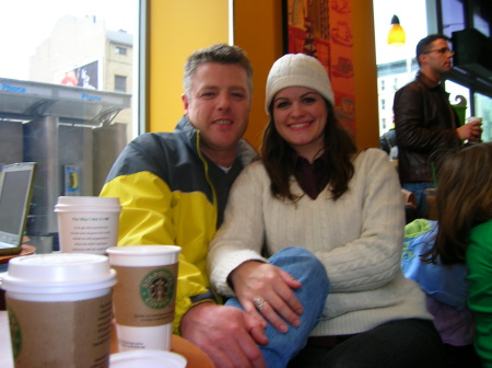 My Boyfriend and I in a Manhattan Starbucks