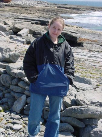 2002 May - Jenn on Aran Island Inis Oirr in Ireland