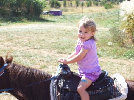 Amie on a horse ride at Cox Farm