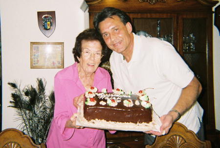 mom & mick with birthday cake