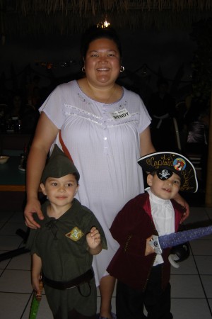 Peter Pan, Captain Hook, and Wendy