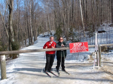 X-C skiing in NH with my cousin Bridget