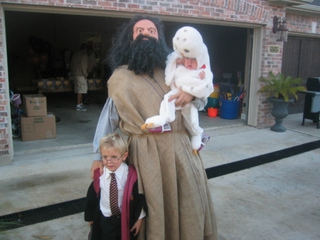 Halloween 2005 Harry, Hagrid and Hedgwick