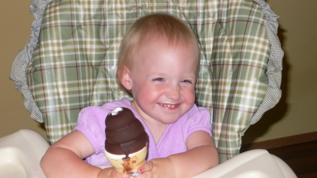 Abby enjoying ice cream