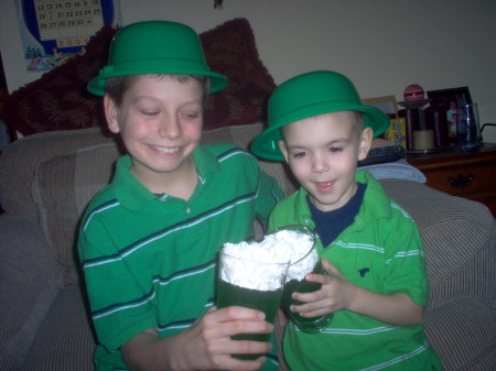 My boys celebrating St. Patty's Day!!