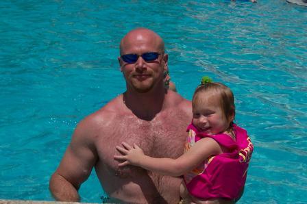 at the pool with Kami