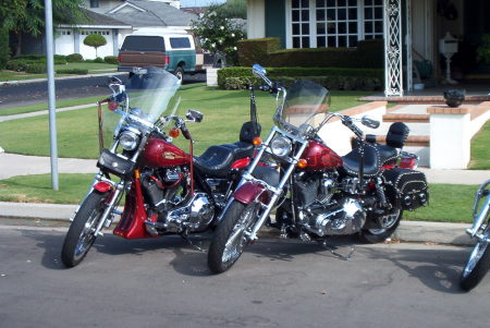 My bike is the one on the left. '93' HD Fxrs Lowrider