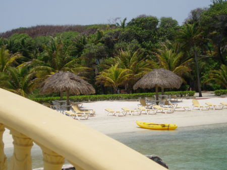 Our Honduran beach house is in the palm trees