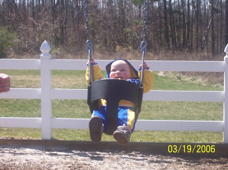 Evan's First Swing